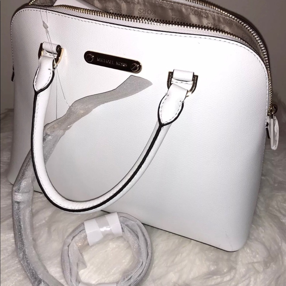 Michael Kors Cindy Dome Satchel White Optic NWT